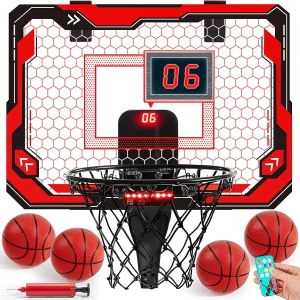 JOYFY Mini Indoor Basketball Hoop Light Up Over The Door