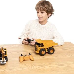 JOYFY 2 PCS Remote Control Construction Vehicle Toy Set
